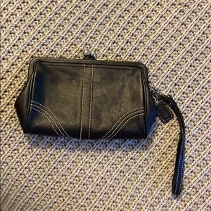 Coach Black Leather Wristlet